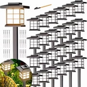 24/12/6 Solar Outdoor Lights, 700mA Solar Footpath Lights, 10 Hours Long-lasting LED Landscape Lighting Outdoor Solar Path Lights, Solar Garden Lights, Outdoor Solar Path Lights, Suitable for Gardens