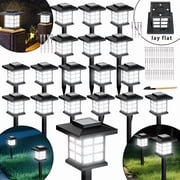 24/12/6 Solar Outdoor Lights, 700mA Solar Footpath Lights, 10 Hours Long-lasting LED Landscape Lighting Outdoor Solar Path Lights, Solar Garden Lights, Outdoor Solar Path Lights, Suitable for Gardens