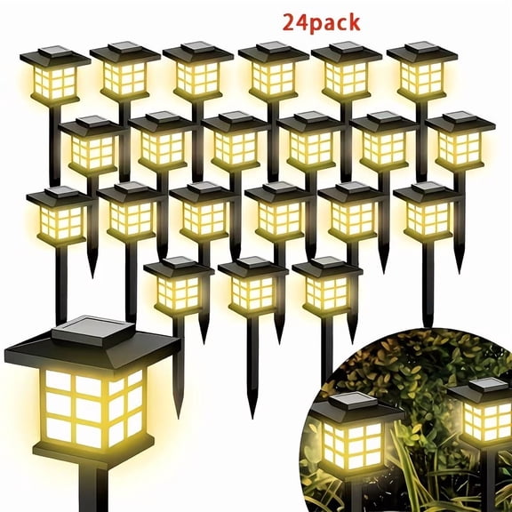 24/12/6 Solar Outdoor Lights, 700mA Solar Footpath Lights, 10 Hours Long-lasting LED Landscape Lighting Outdoor Solar Path Lights, Solar Garden Lights, Outdoor Solar Path Lights, Suitable for Gardens