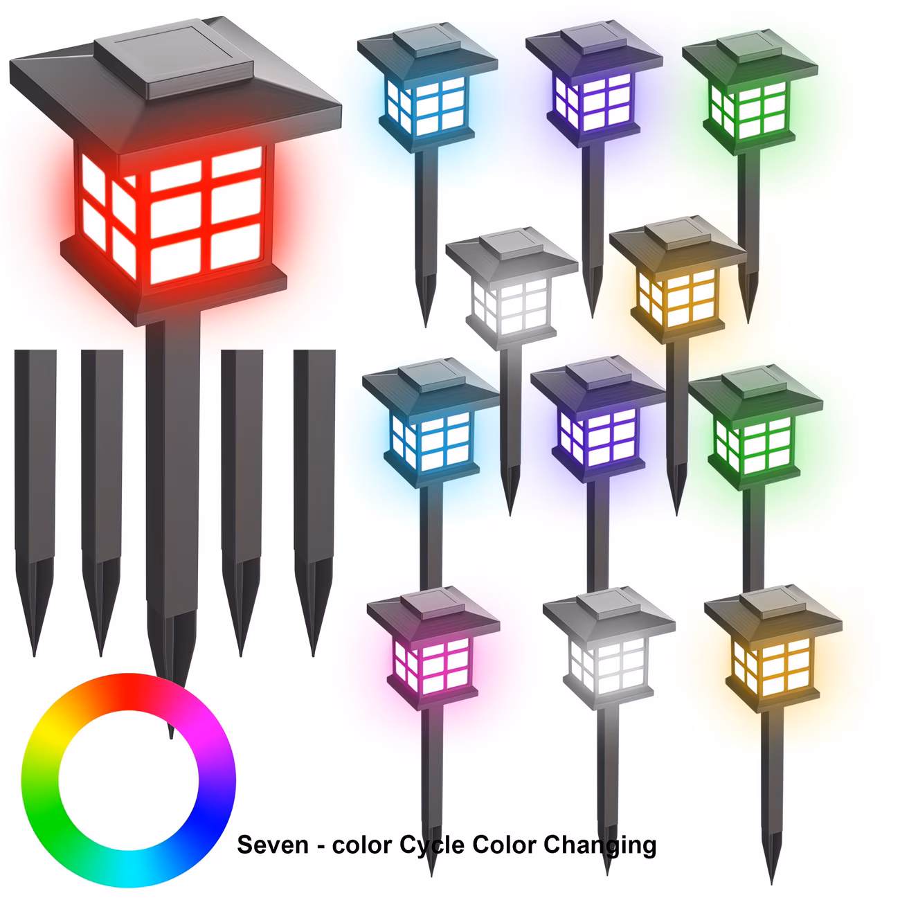 12/6 Solar Outdoor Lights, 700mA Solar Footpath Lights, 10 Hours Long-lasting LED Landscape Lighting Outdoor Solar Path Lights, Solar Garden Lights, Outdoor Solar Path Lights, Suitable for Gardens