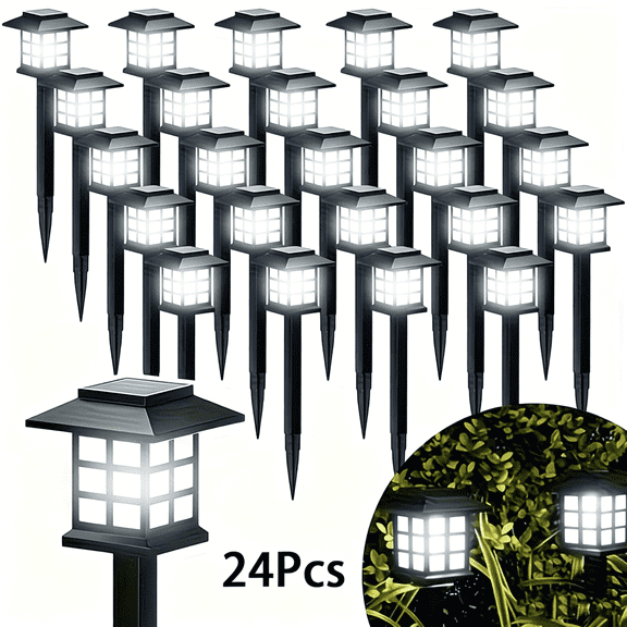 24/12/6Pcs Solar Outdoor Lights, 900mAh Solar Path Lights, IP44 Waterproof Rating. These outdoor solar path lights are suitable for gardens, yards, landscapes and driveways.