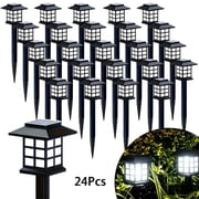 24Sets Outdoor Solar Lawn Light, IP54 Waterproof 1000mah Grade Road Light, LED Landscape Lighting Garden Light, Suitable For Courtyards, Lawns, Sidewalks, Lanes And Balconies, White Light Effect.