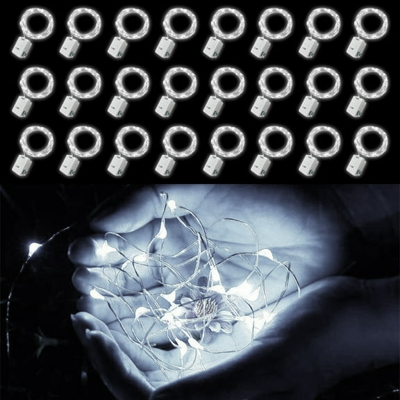 24/12/8PC Fairy Lights Battery Operated - 7ft 20 Led Twinkle Lights 3 Modes, Bulk Mini String Lights Waterproof for Mason Jars Vases DIY Party Wedding Decoration Christmas