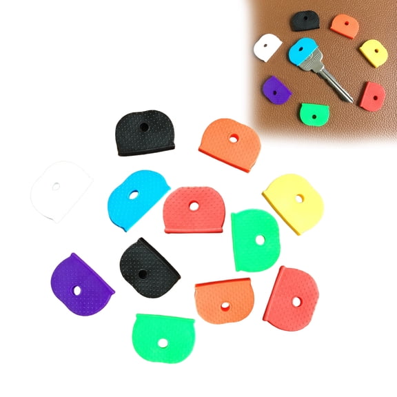 24/12 Pcs Key Caps Covers, Flexible Key Covers, Keys Identifiers Covers Coding Tags Marker Semicircle Silicone Sleeve for Home Door Apartment Car (Random Color)