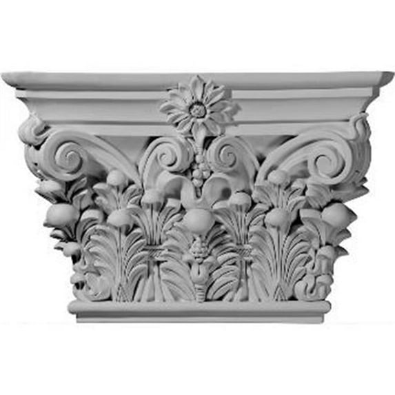 24.12 in. W x 15.88 in. H x 6.75 in. D Acanthus Leaf Capital-Fits Pilasters up to 11.75 in. W x 2 in. D