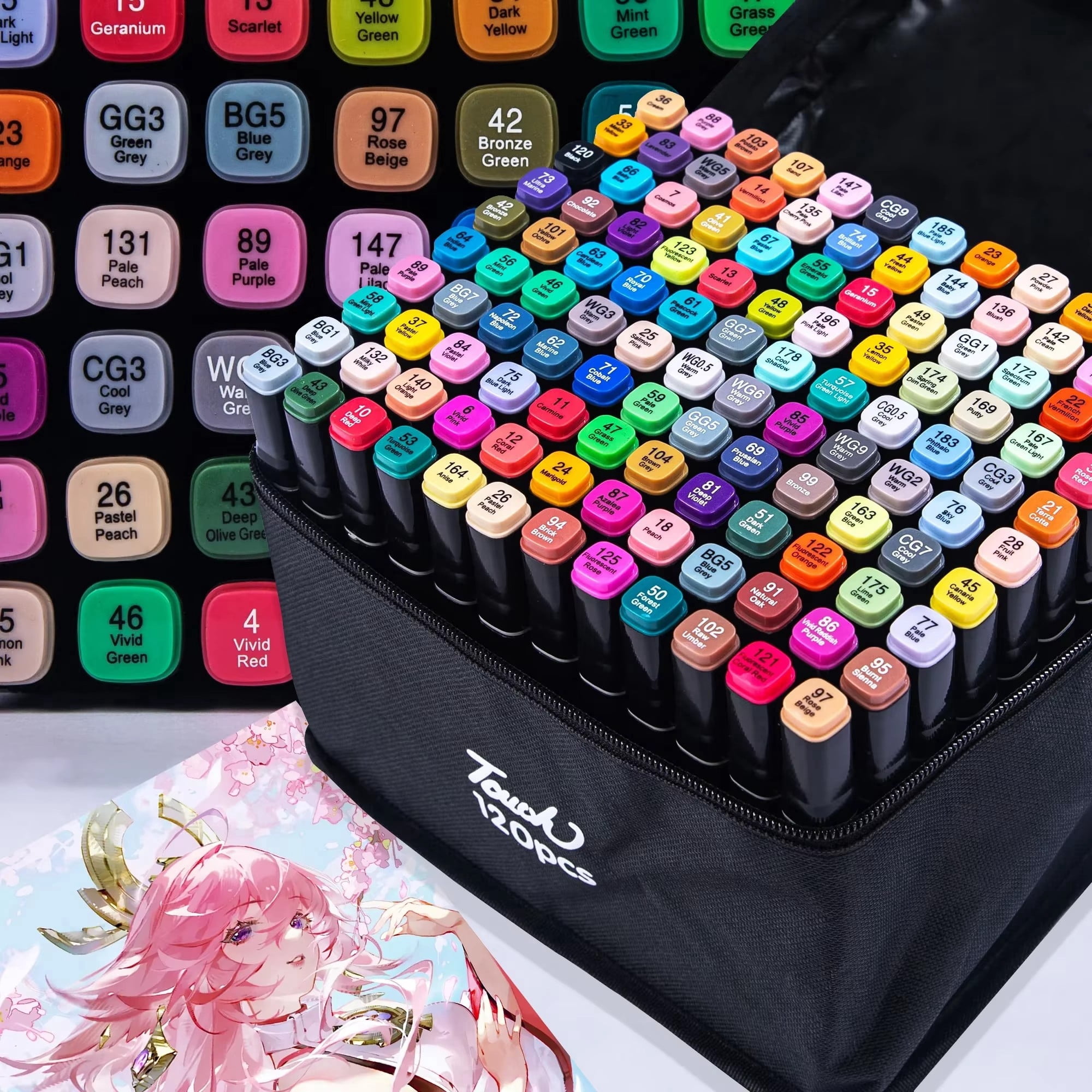 24-120 Colors Art Markers, Dual Brush Tip Art Markers, Coloring Marker, for Draw Sketching Oily Tip Based Markers Graffiti Manga Art Supplies Art Marker