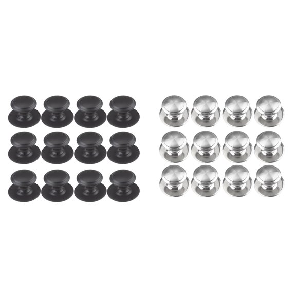 24/12pcs Self-Stick Drawer Knobs Stainless Steel Instant Cabinet Handle Pulls with Mounting Screws No Punching Peel Drill Free with for Kitchen Glass Cabinet Cupboard Drawer