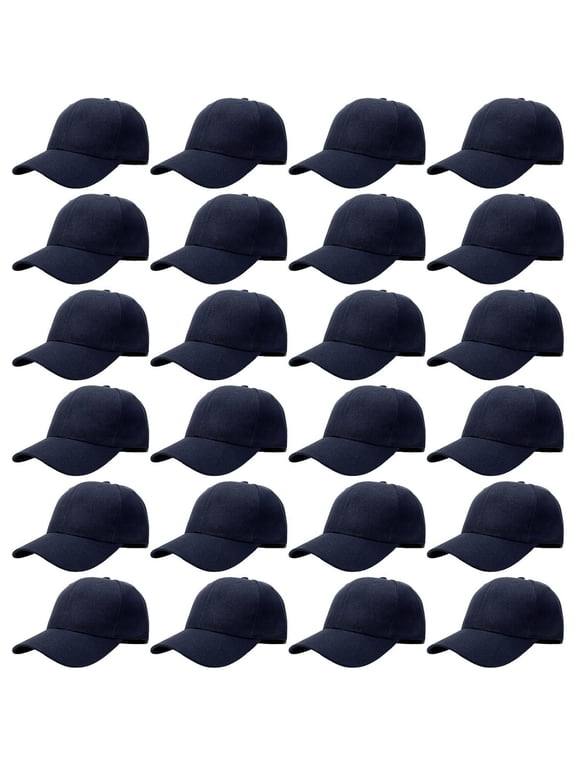 24/144 Pack Unisex Baseball Bulk Wholesale Plain Blank Hat Adjustable Size