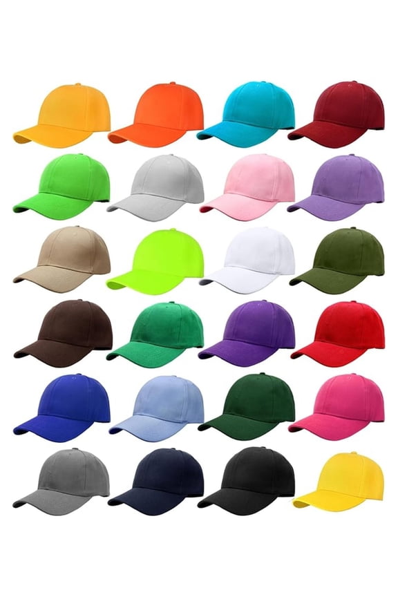 24/144 Pack Unisex Baseball Bulk Wholesale Plain Blank Hat Adjustable Size