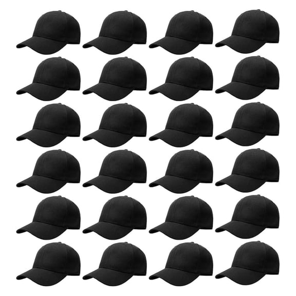24/144 Pack Unisex Baseball Bulk Wholesale Plain Blank Hat Adjustable Size