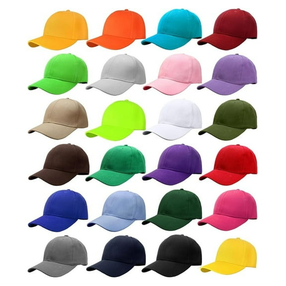 24/144 Pack Unisex Baseball Bulk Wholesale Plain Blank Hat Adjustable Size