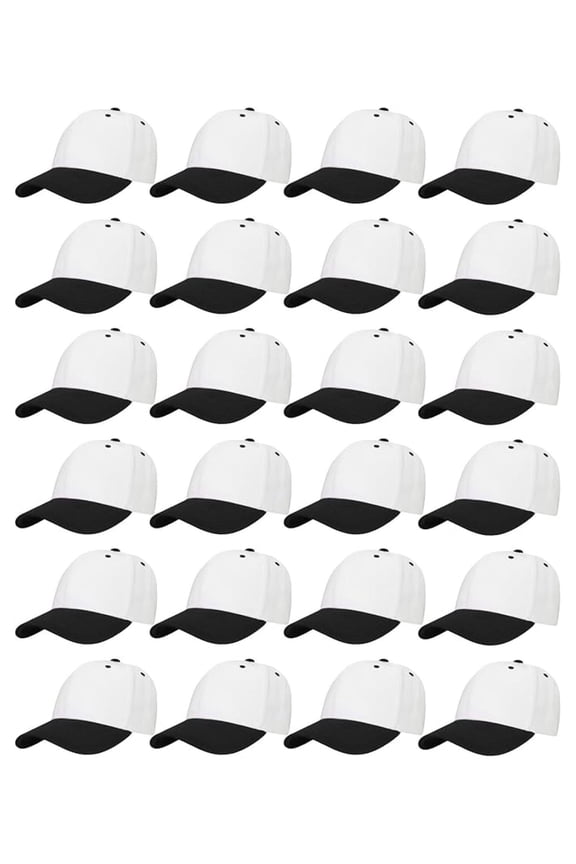24/144 Pack Unisex Baseball Bulk Wholesale Plain Blank Hat Adjustable Size