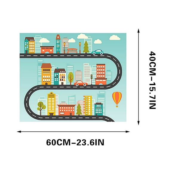 24*15 inch Kids Carpet Playmat, Car Rug for Toy Cars and Trains, Parking Lot Climbing Mat Game Road Mat Non-Slip Play Mat for Playroom & Classroom