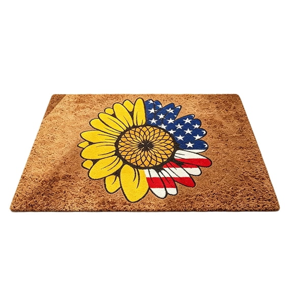 24*16" 4th of July Door Mat,Memorial Day Welcome Doormat,250th Anniversary USA Mats Outdoor,Non Slip Independence Day Floor Mat,Home Kitchen Mats Entrance Rug (Yellow,S)