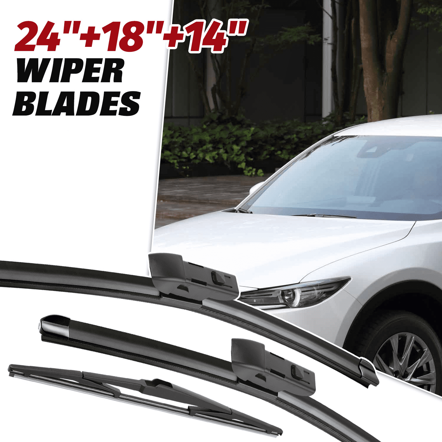 24"+18"+14" Windshield Wiper Replacement for 2017-2023 Mazda CX5 CX9 CX ...