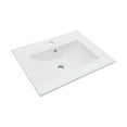 thumbnail image 1 of 24"×18"×7"  White Rectangular Single Vanity Top with 1 Faucet Hole and Overflow, 1 of 9