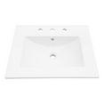 thumbnail image 1 of 24"×18"×7" White Rectangular Single Vanity Top with 3 Faucet Hole and Overflow, 1 of 10