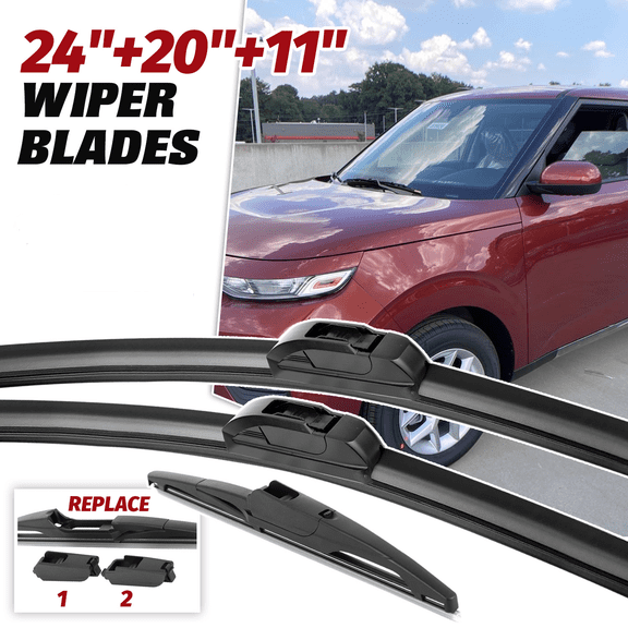 24"+20"+11" Windshield Wiper Blades Replacement for 2010-2022 Kia Soul