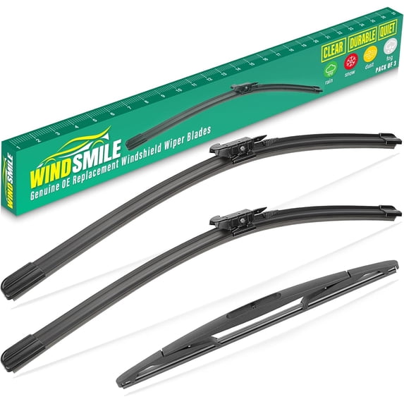 24" 21" 12" Windshield Wiper Blades Replacement for Buick Enclave 2012 2013 2014 2015 2016 2017 Premium All Weather Front Rear Wipers Set - OEM Quality (Pack of 3)