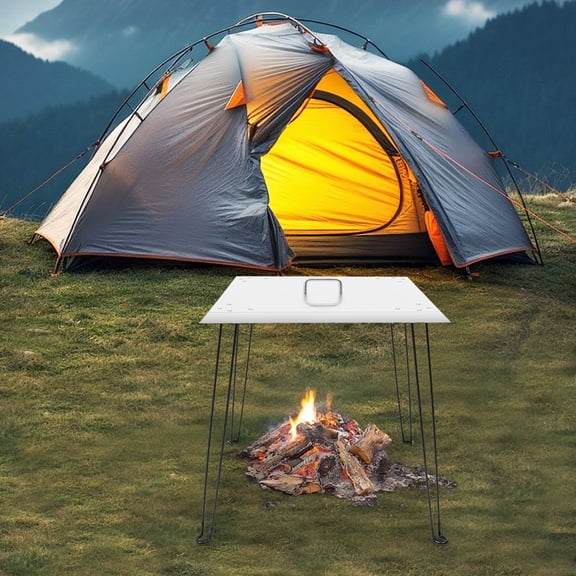 24*24*24in Square Silver Stainless Steel Outdoors Fire Pit Heat Deflector Foldable Fire Pit Heat Deflector
