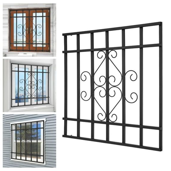 24*24in Window Bar Guard, Window Security Bars, Sturdy Window Guard Black