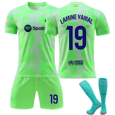 24/25 Barca 2nd Away Soccer Activewear No.19 Lamine Yamal Fans Training Football Jerseys Kits For Kids And Adult