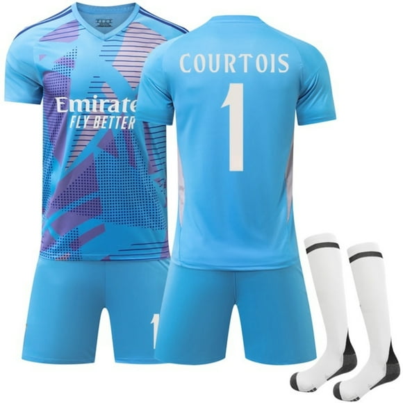 24/25 Blue Activewear No.1 Courtois Soccer Fans Training Jerseys Kits