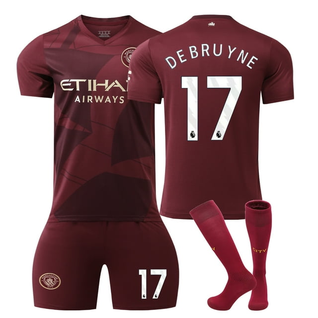 24/25 Man City 2nd Away Soccer Activewear No.17 De Bruyne Fans Training