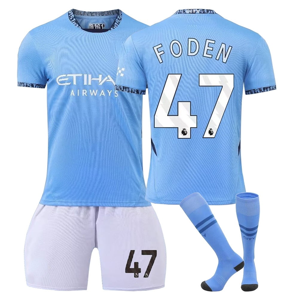 24/25 Man City Blue Home Soccer Activewear Print No.47 Foden  Fans Training Football Jerseys Kits