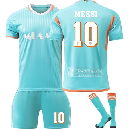 24/25 Miami 2nd Away Soccer Activewear No.10 Fans Training Football Jerseys Kits For Kids And Adult