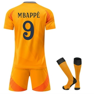 24/25 Orange Away Activewear Soccer No.9 Mbappe Fans Training Football Jersey Athletic Outfit Sets