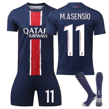 24/25 PSG Blue Home Soccer Activewear Print No.11 M.Asensio Fans Training Football Jerseys Kits