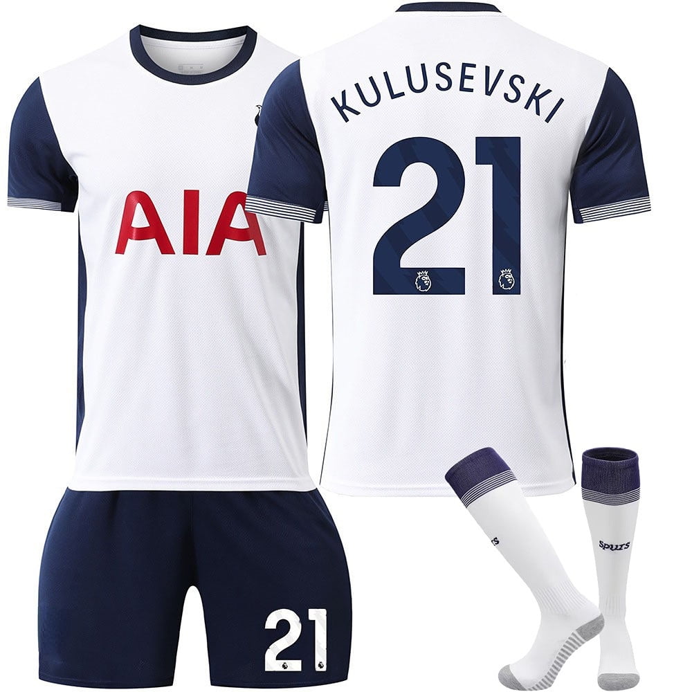 24/25 Spurs White Home Soccer Activewear Print No.21 Kulusevski Fans Training Football Jerseys ...