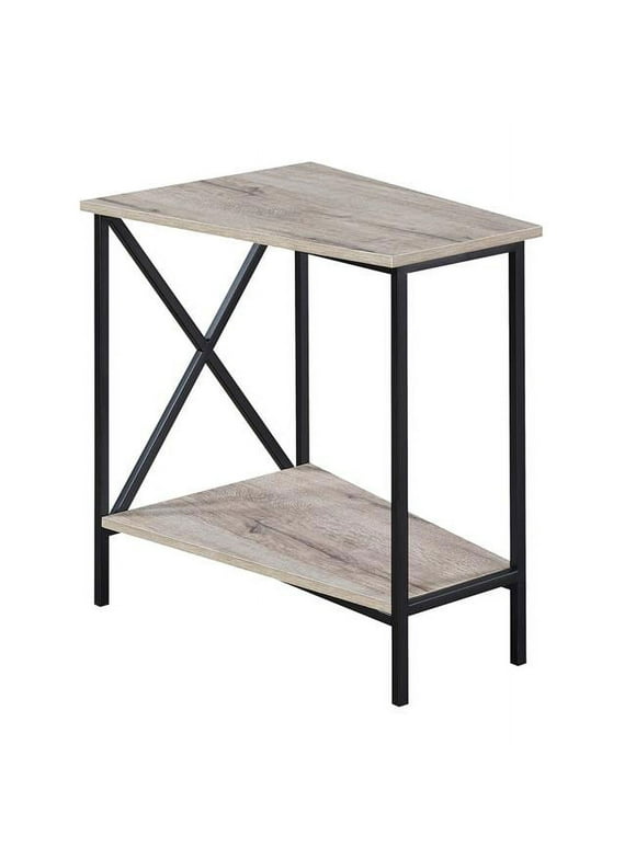 24.25 x 15.75 x 23.75 in. Tucson Wedge End Table, Sandstone & Glass