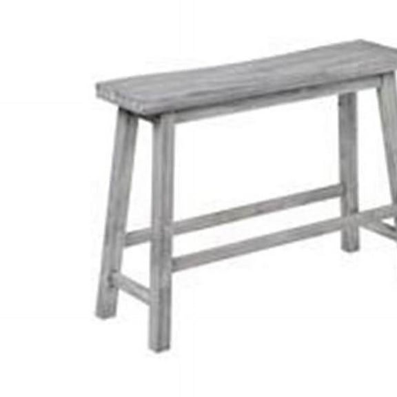 24.25 x 33 x 9 in. Saddle Design Wooden Bench with Grain Details, Gray