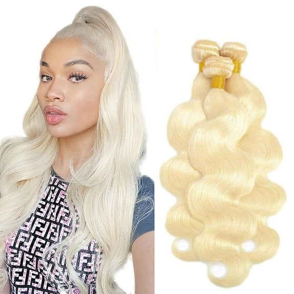 24 26 28 Inch Freiuoke Blonde Bundles 613 Body Wave Human Hair Bundle Brazilian Unprocessed Virgin Hair 3 Bundles Blonde Body Wave Bundle Remy Human Hair Weave C80