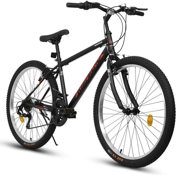 24 26 Inch Mountain Bike, Classic 21 Speeds V Brake Men Women Bicycle, Carbon Steel Mountain Bike for Adult Teens, Trail Beach Snow Commuter City Bikes, Prefect Gift Choice