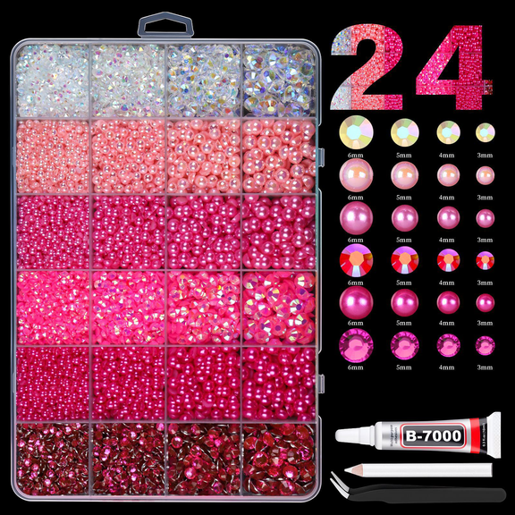 24/28 Compartments Colorful DIY Resin Rhinestone Kit(3-6mm),Strong Adhesion,It Becomes Transparent After Drying,The Ideal Choice for Creative DIY Rhinestone Craft Projects.