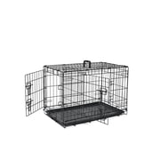 ABC Pet Folding Metal Dog Crate, Durable Double-Door Wire Pet Kennel with Leak-Proof Tray,24x16.7x18.5inch