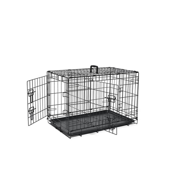 ABC Pet Folding Metal Dog Crate, Durable Double-Door Wire Pet Kennel with Leak-Proof Tray,24x16.7x18.5inch