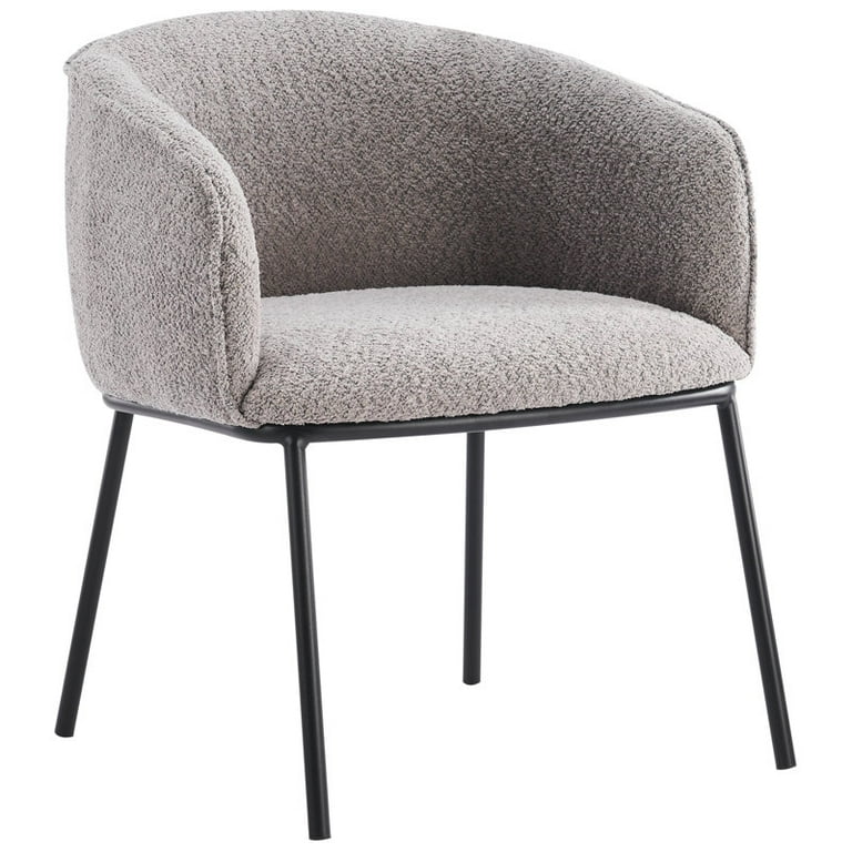 24.2inch Wide Boucle Upholstered Accent Armchair and Barrel Chair Light Grey Walmart