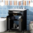 thumbnail image 1 of 24.2x18.5x34-inch Bathroom Vanity with Adjustable Interior Shelf for Flexible Storage, 1 of 7