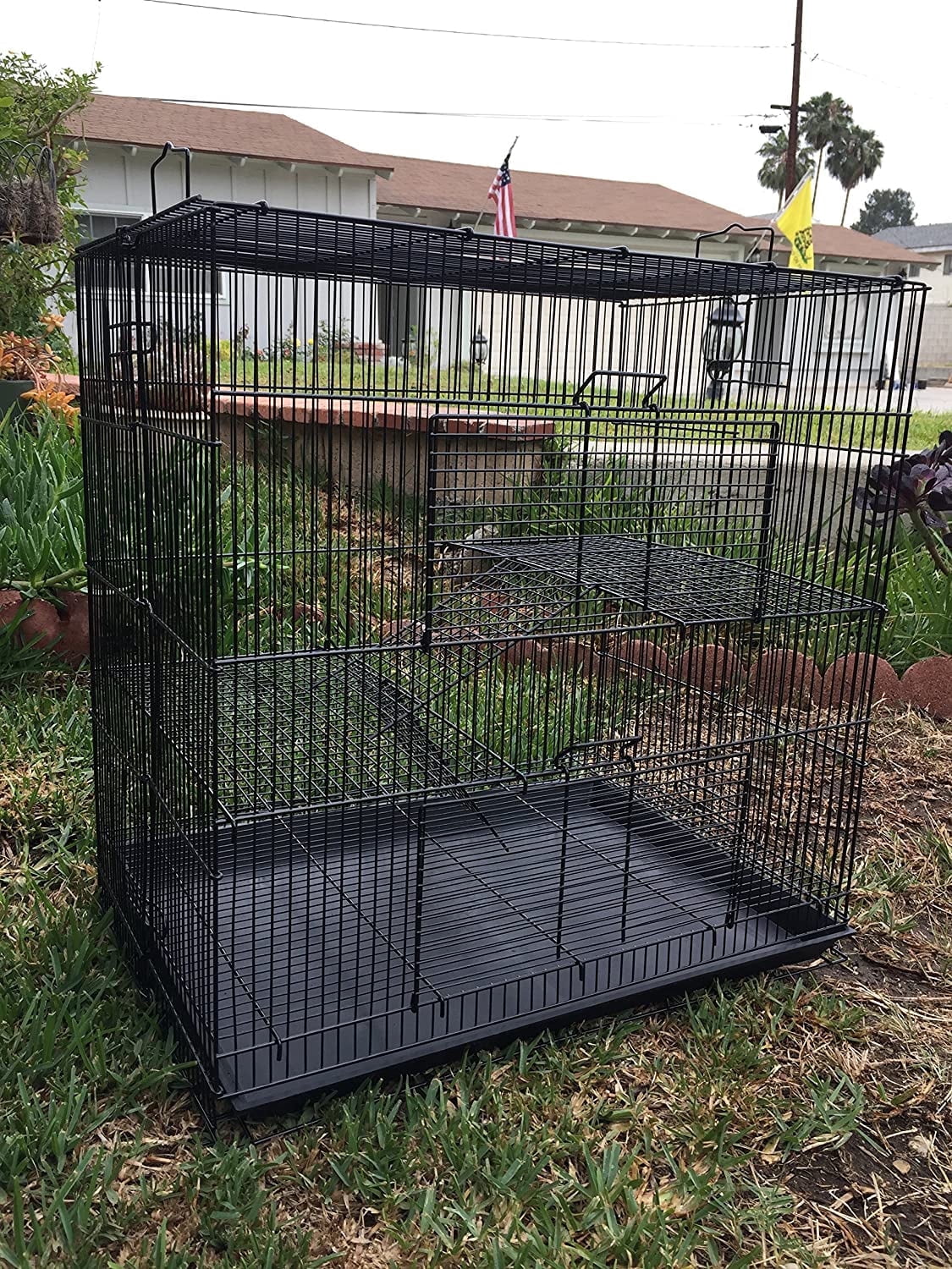 24" 3-Tiers Hamster Mouse Gerbil Guinea Pig Critter Habitat House Small Animal Cage For Chinchilla Degu Rats Mice Ferret