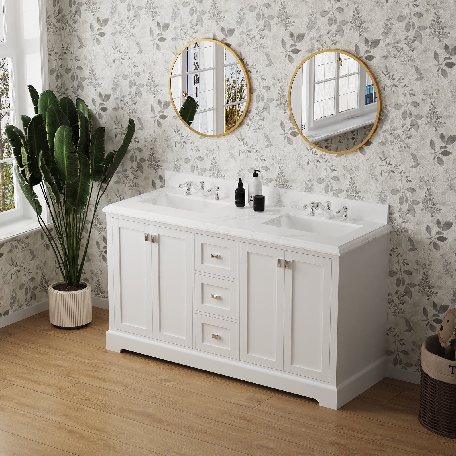 24"/30"/60"/72" Bathroom Vanity with Sink Combo,Freestanding Bathroom ...