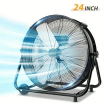 24/30 Inch Industrial Drum Fan, High Velocity Floor Fan, 3 Speed Heavy Duty Metal Air Circulator, 360° Tilt With Casters Handle ETL Standard For Patios, Warehouse, Commercial, 5622 CFM