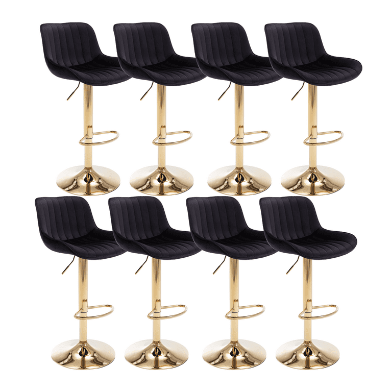 24-32 Inch Velvet Bar Stools, Counter Height Adjustable Swivel