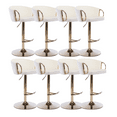 thumbnail image 1 of 24-32 Inch Velvet Bar Stools, Counter Height Adjustable Swivel Barstools High Bar Chairs with Gold Stable Metal Frame, Stools Chair with Footrest for Home Kitchen Island, Pub(Ivory,Set of 8), 1 of 10