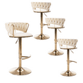 thumbnail image 1 of 24-32 Inch Velvet Bar Stools, Counter Height Mechanical Lifting Swivel Barstools High Bar Chairs with Golden Leg Simple Bar Stool, Stools Chair with Footrest for Home Kitchen Island(Cream,Set of 4), 1 of 10