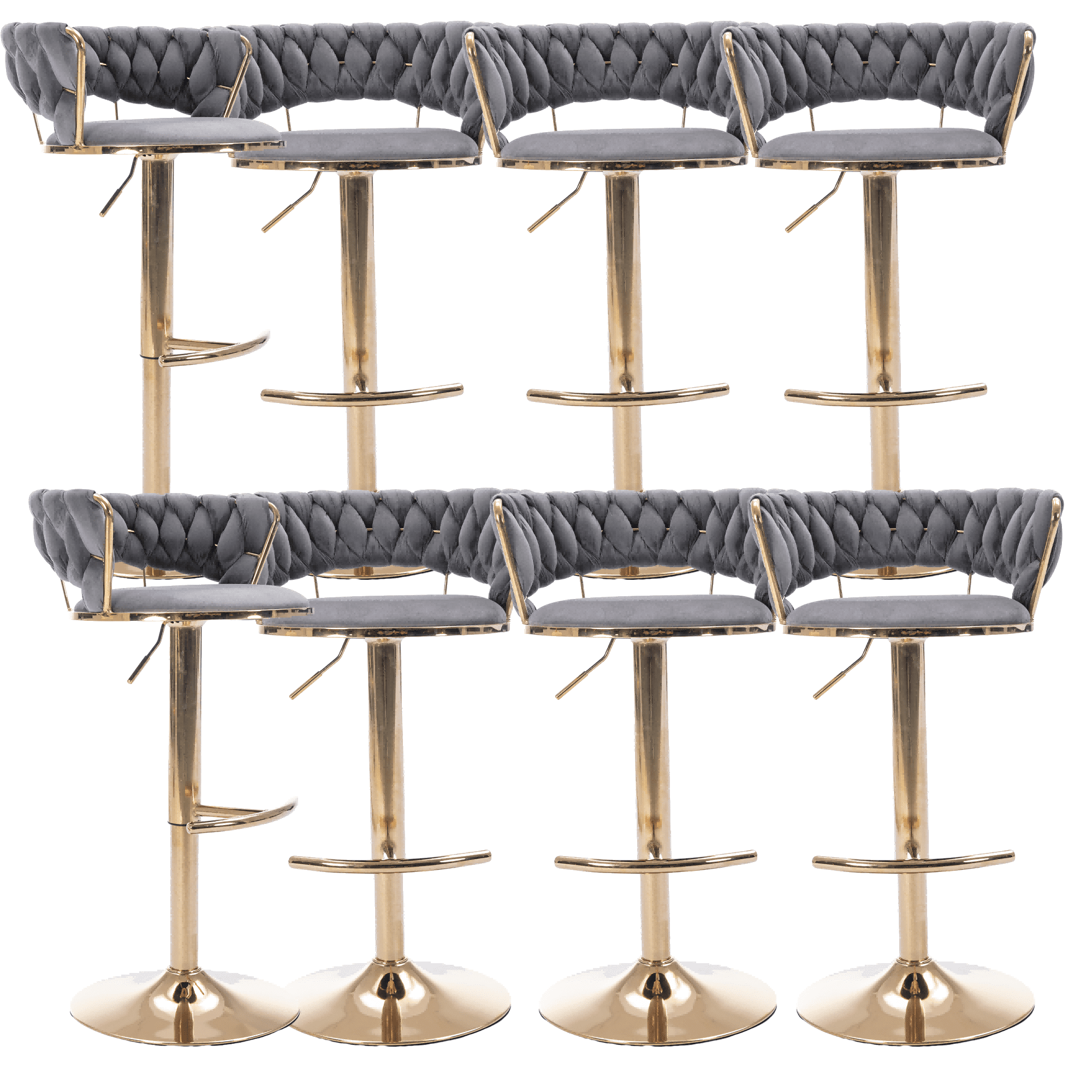 24-32 Inch Velvet Swivel Bar Stools with Back, Velvet Upholstered ...
