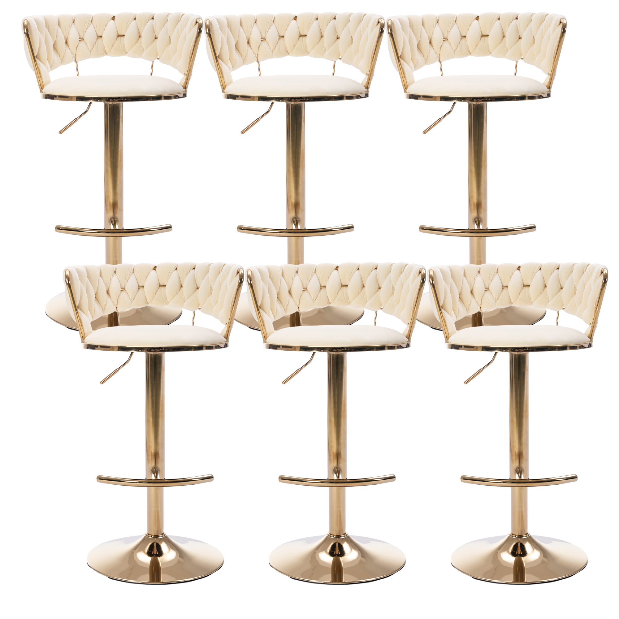 24-32 Inch Velvet Swivel Bar Stools with Back, Velvet Upholstered ...